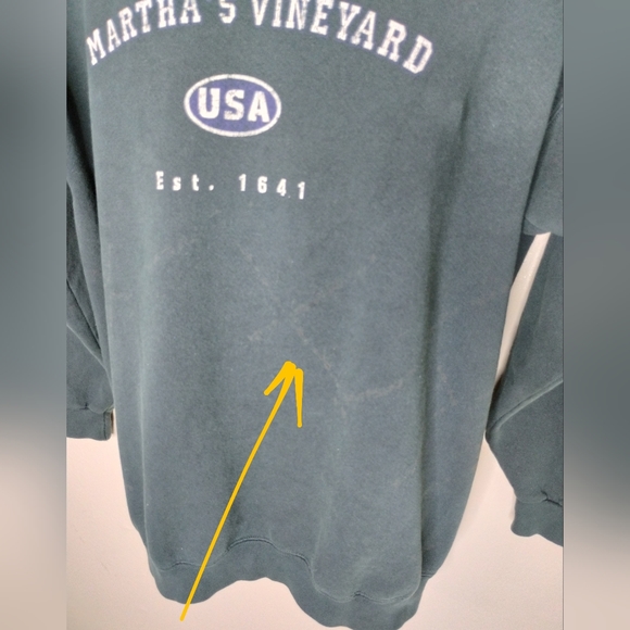 VINTAGE 90s Martha's Vineyard Adult Large Sweatshirt Santee HVYWT Crewneck USA - Picture 9 of 9